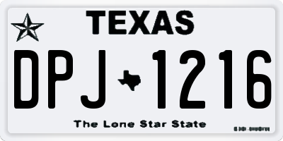 TX license plate DPJ1216