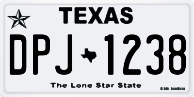 TX license plate DPJ1238