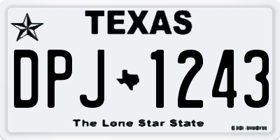 TX license plate DPJ1243