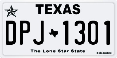 TX license plate DPJ1301