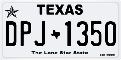 TX license plate DPJ1350