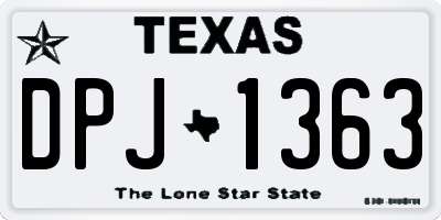 TX license plate DPJ1363