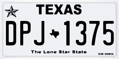 TX license plate DPJ1375