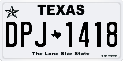 TX license plate DPJ1418