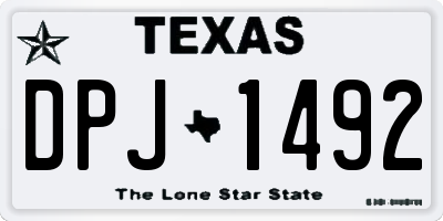 TX license plate DPJ1492