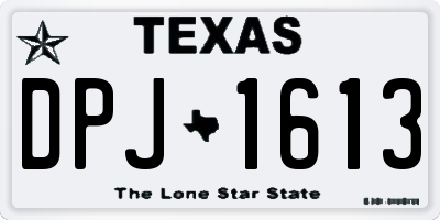 TX license plate DPJ1613