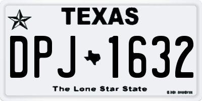 TX license plate DPJ1632