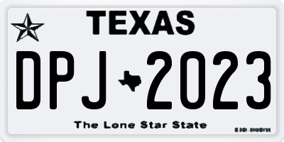 TX license plate DPJ2023