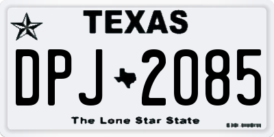 TX license plate DPJ2085