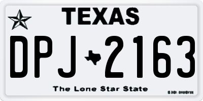 TX license plate DPJ2163