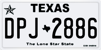 TX license plate DPJ2886
