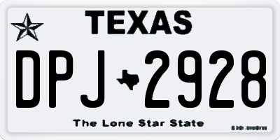 TX license plate DPJ2928