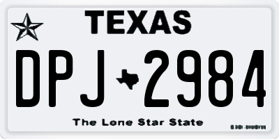 TX license plate DPJ2984