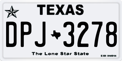 TX license plate DPJ3278