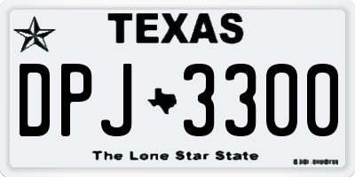 TX license plate DPJ3300