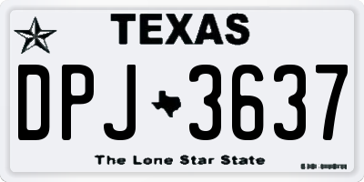 TX license plate DPJ3637