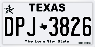 TX license plate DPJ3826