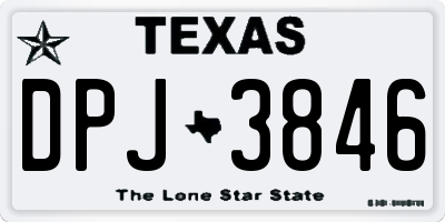 TX license plate DPJ3846