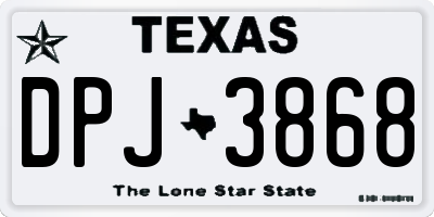 TX license plate DPJ3868