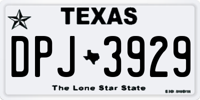 TX license plate DPJ3929