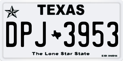 TX license plate DPJ3953