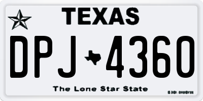 TX license plate DPJ4360