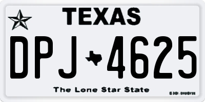 TX license plate DPJ4625