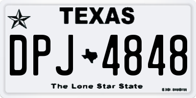 TX license plate DPJ4848