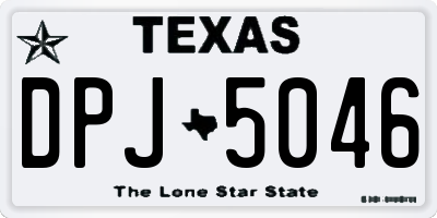 TX license plate DPJ5046