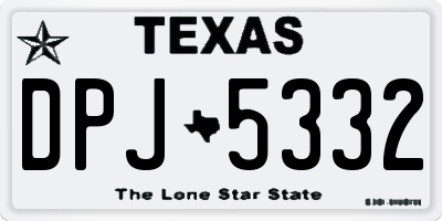 TX license plate DPJ5332