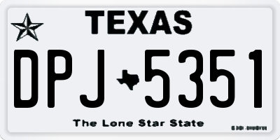 TX license plate DPJ5351