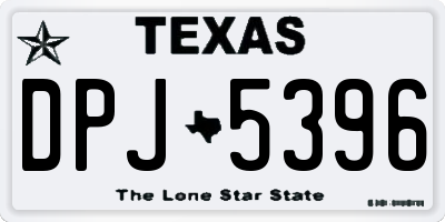 TX license plate DPJ5396