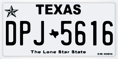 TX license plate DPJ5616