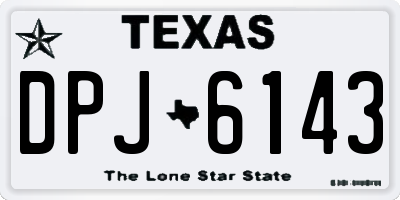 TX license plate DPJ6143