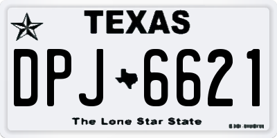 TX license plate DPJ6621