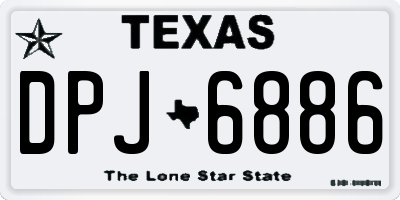 TX license plate DPJ6886