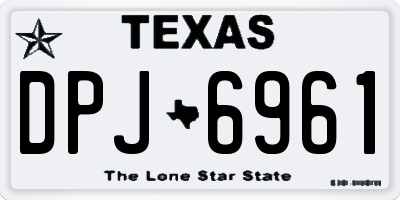 TX license plate DPJ6961