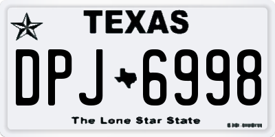 TX license plate DPJ6998
