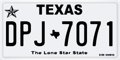 TX license plate DPJ7071