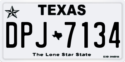 TX license plate DPJ7134