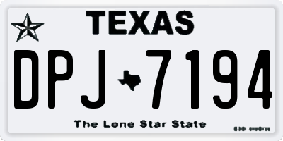 TX license plate DPJ7194