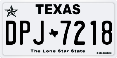 TX license plate DPJ7218