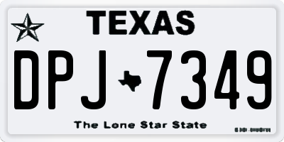 TX license plate DPJ7349