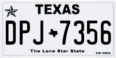 TX license plate DPJ7356