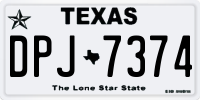TX license plate DPJ7374