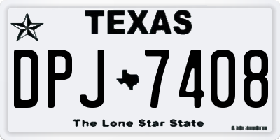 TX license plate DPJ7408