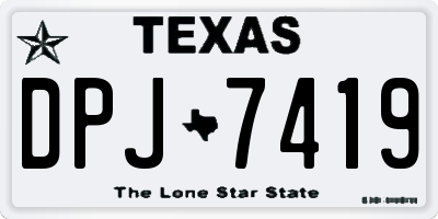 TX license plate DPJ7419