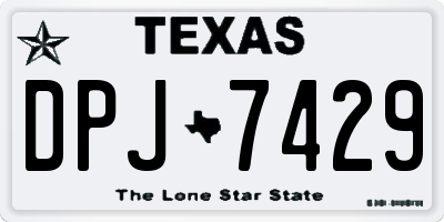 TX license plate DPJ7429