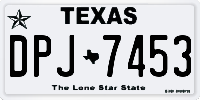 TX license plate DPJ7453