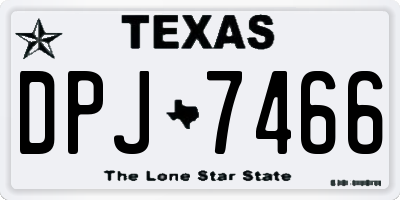 TX license plate DPJ7466